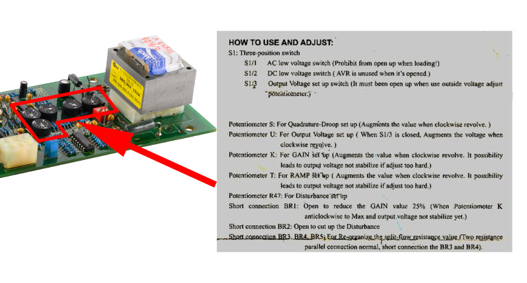 AUTOMATIC VOLTAGE REGULATOR SIEMENS TYPE 6GA2 491 HOW TO ADJUST
